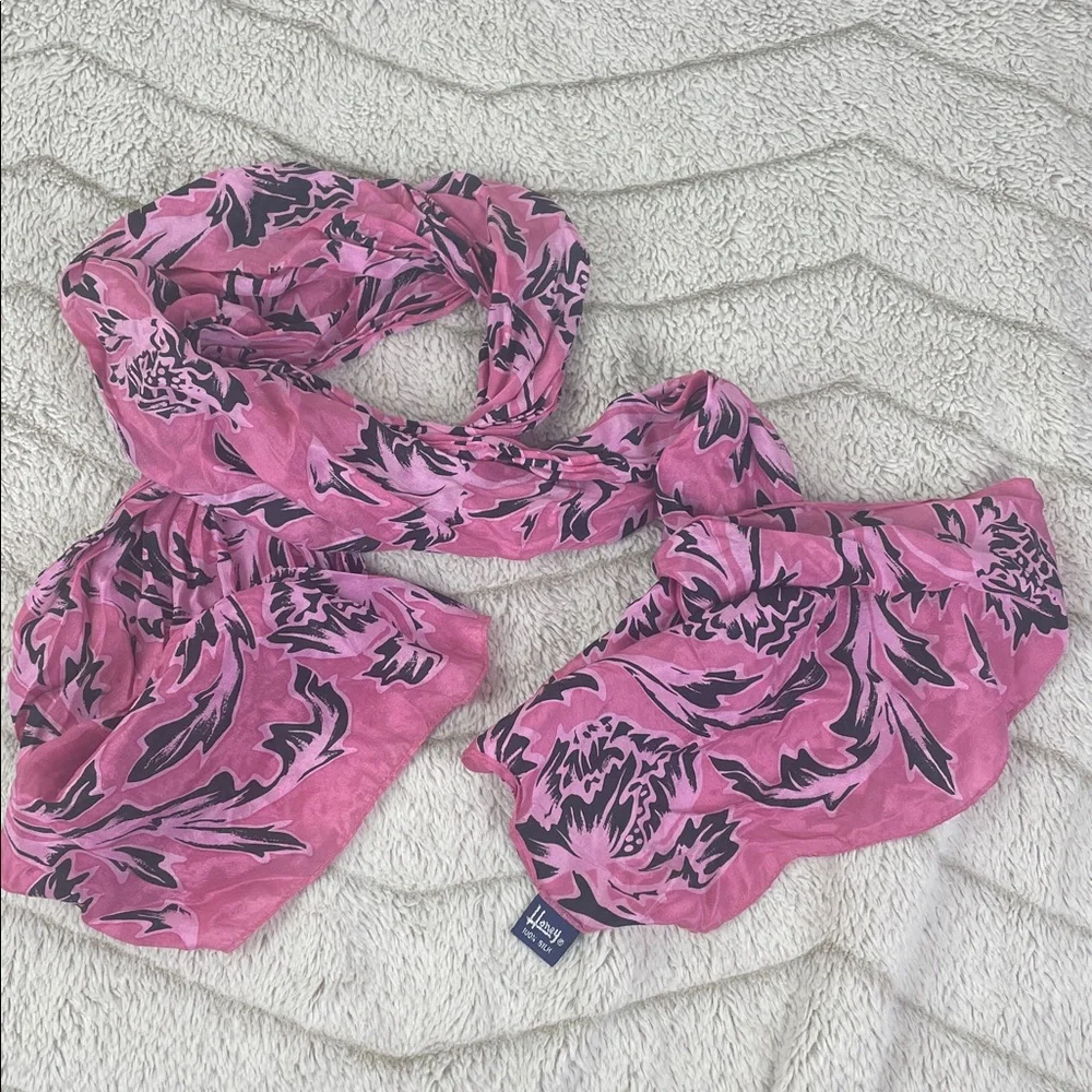 Honey Rectangular Silk Scarf - Picture 4 of 7